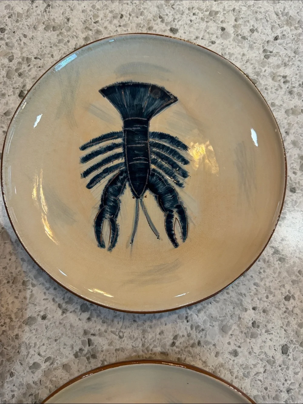 Pottery Barn Seafood Ceramic Plate Set - Home Art
